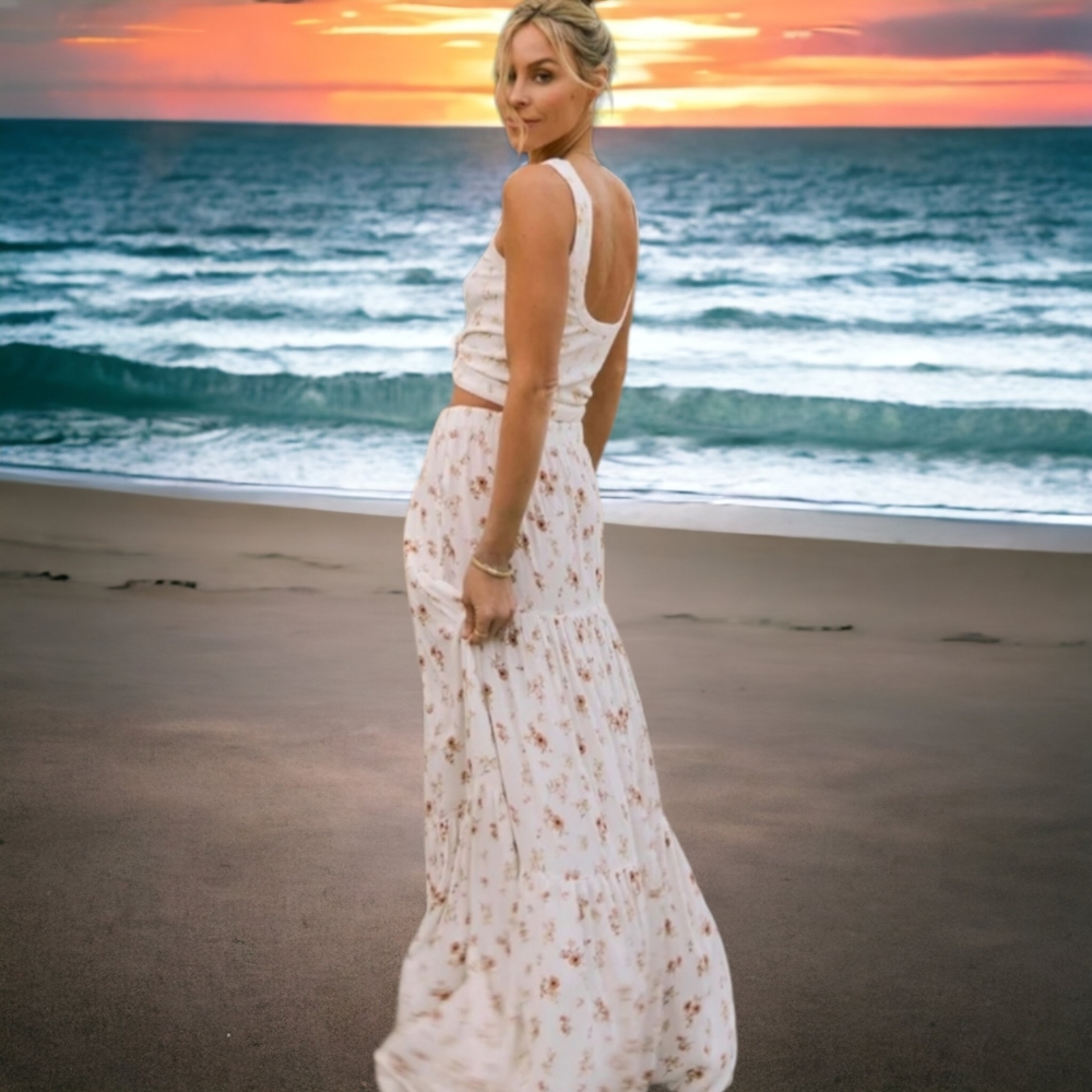 Mary Lawless × Splendid Floral Maxi Skirt